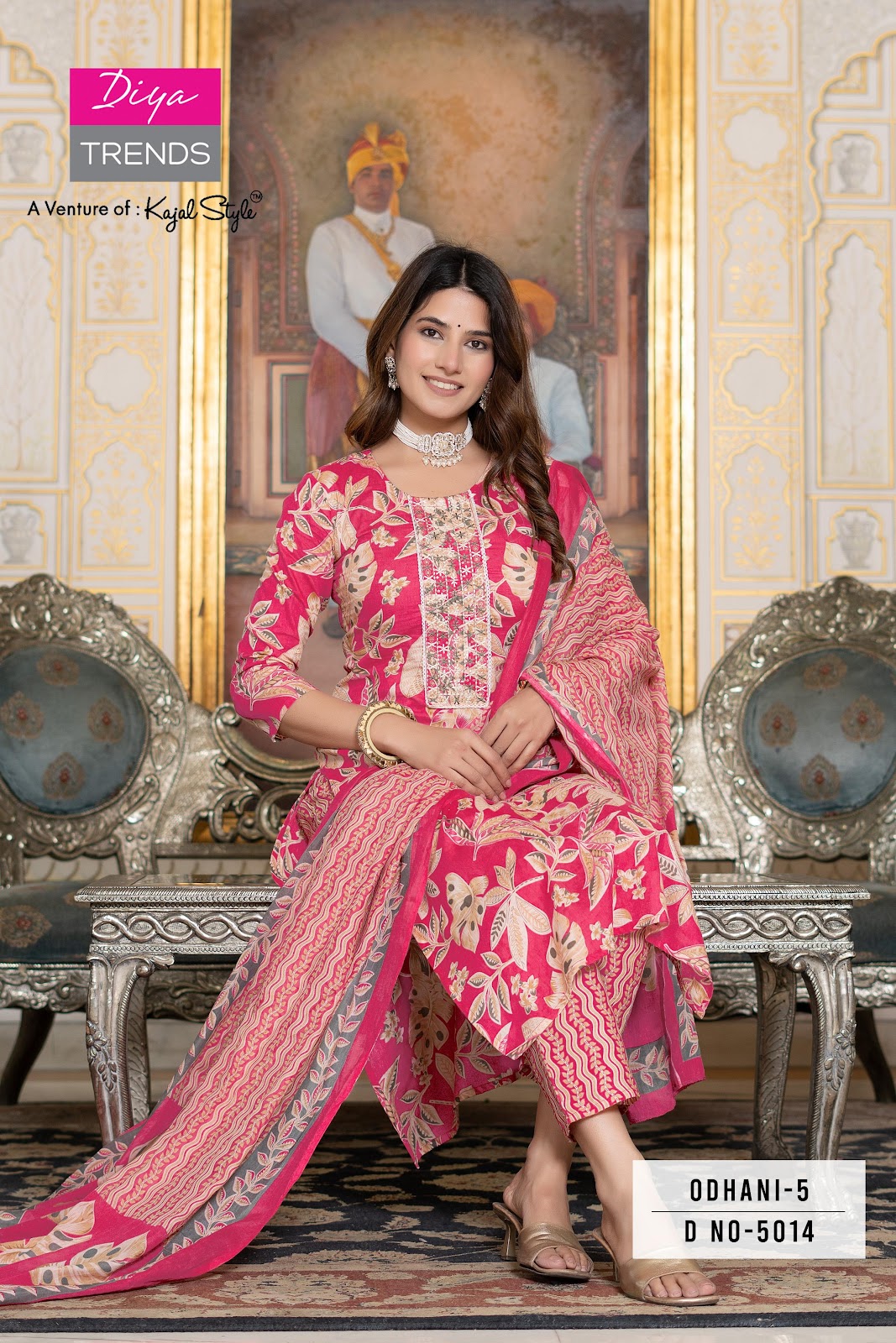 Odhani Vol 5 Diya Trends Cotton Readymade Pant Style Suits Manufacturer