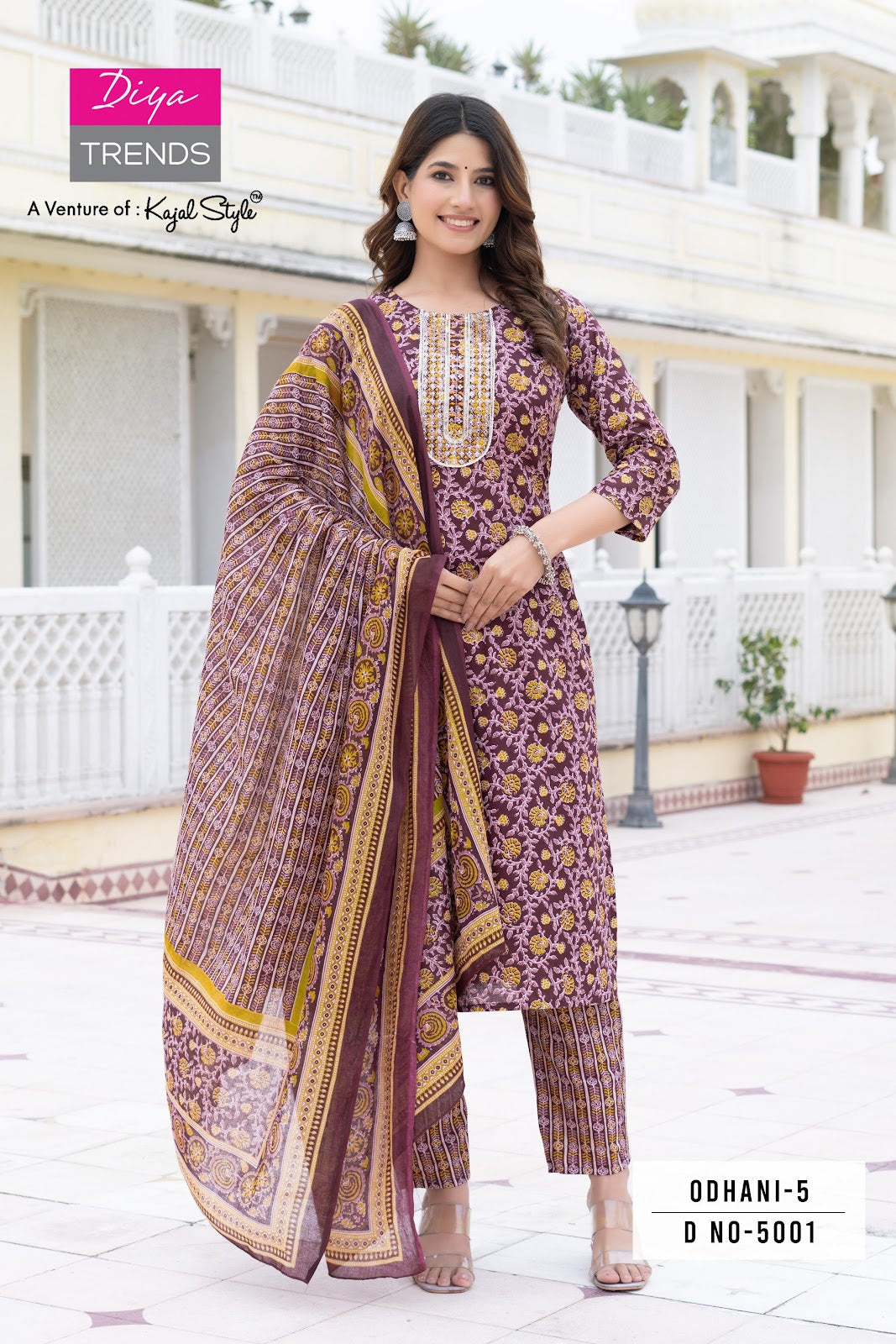 Odhani Vol 5 Diya Trends Cotton Readymade Pant Style Suits Manufacturer