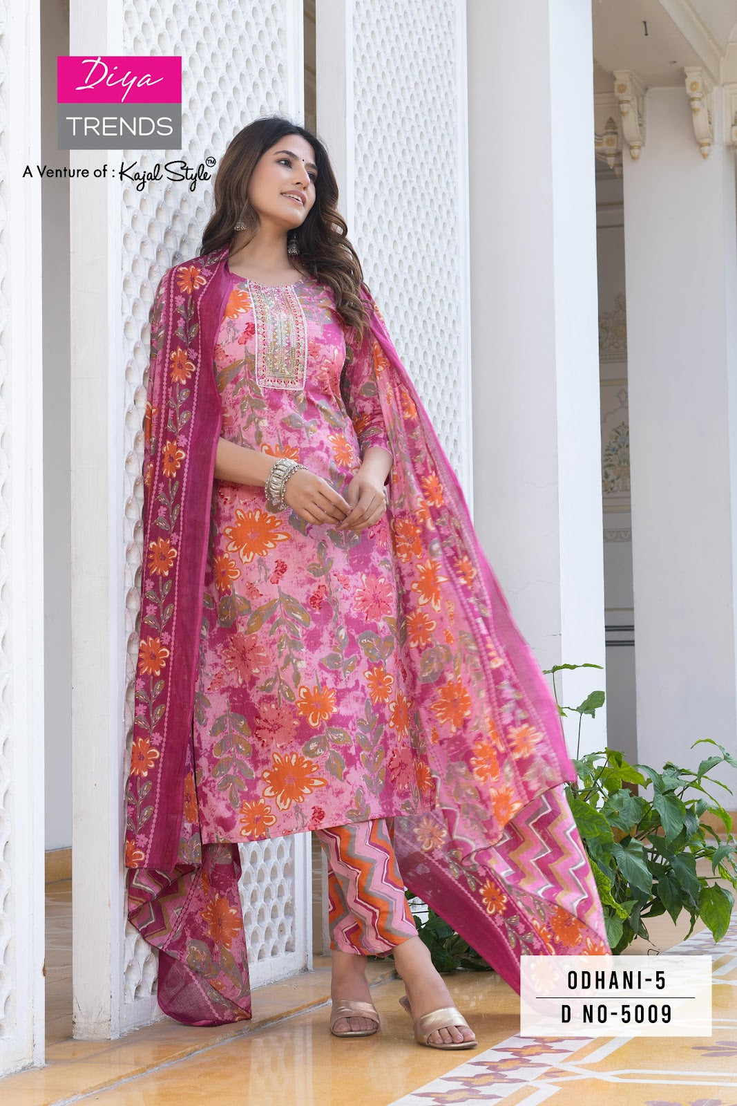 Odhani Vol 5 Diya Trends Cotton Readymade Pant Style Suits Manufacturer