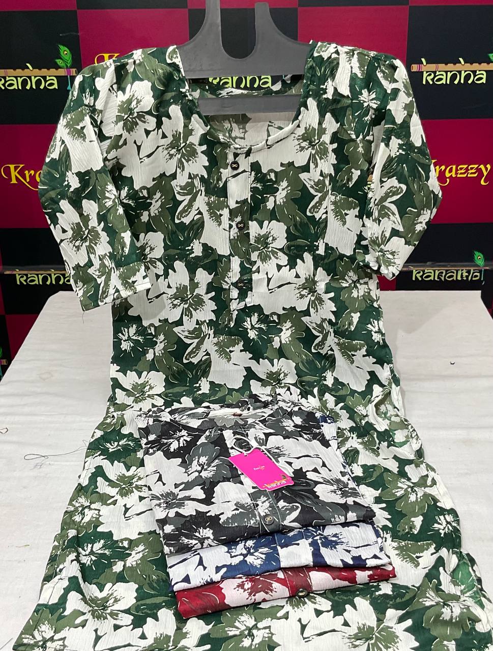 Offer 280625 Kanha Wrinkle Kurtis Wholesaler Gujarat