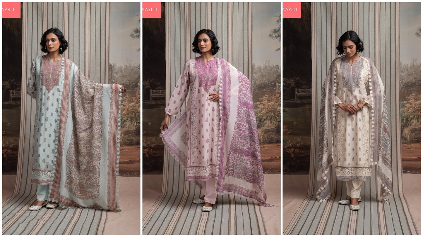 Ohara Naariti Mul Chanderi Pant Style Suits Wholesaler India