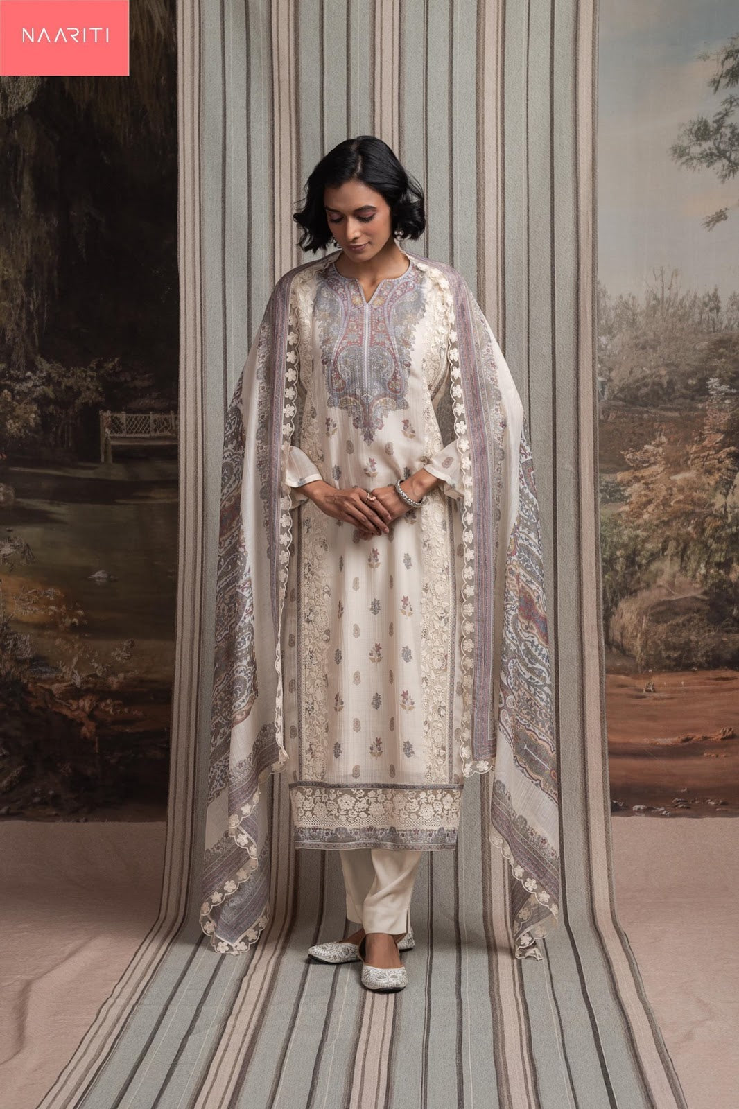 Ohara Naariti Mul Chanderi Pant Style Suits Wholesaler India
