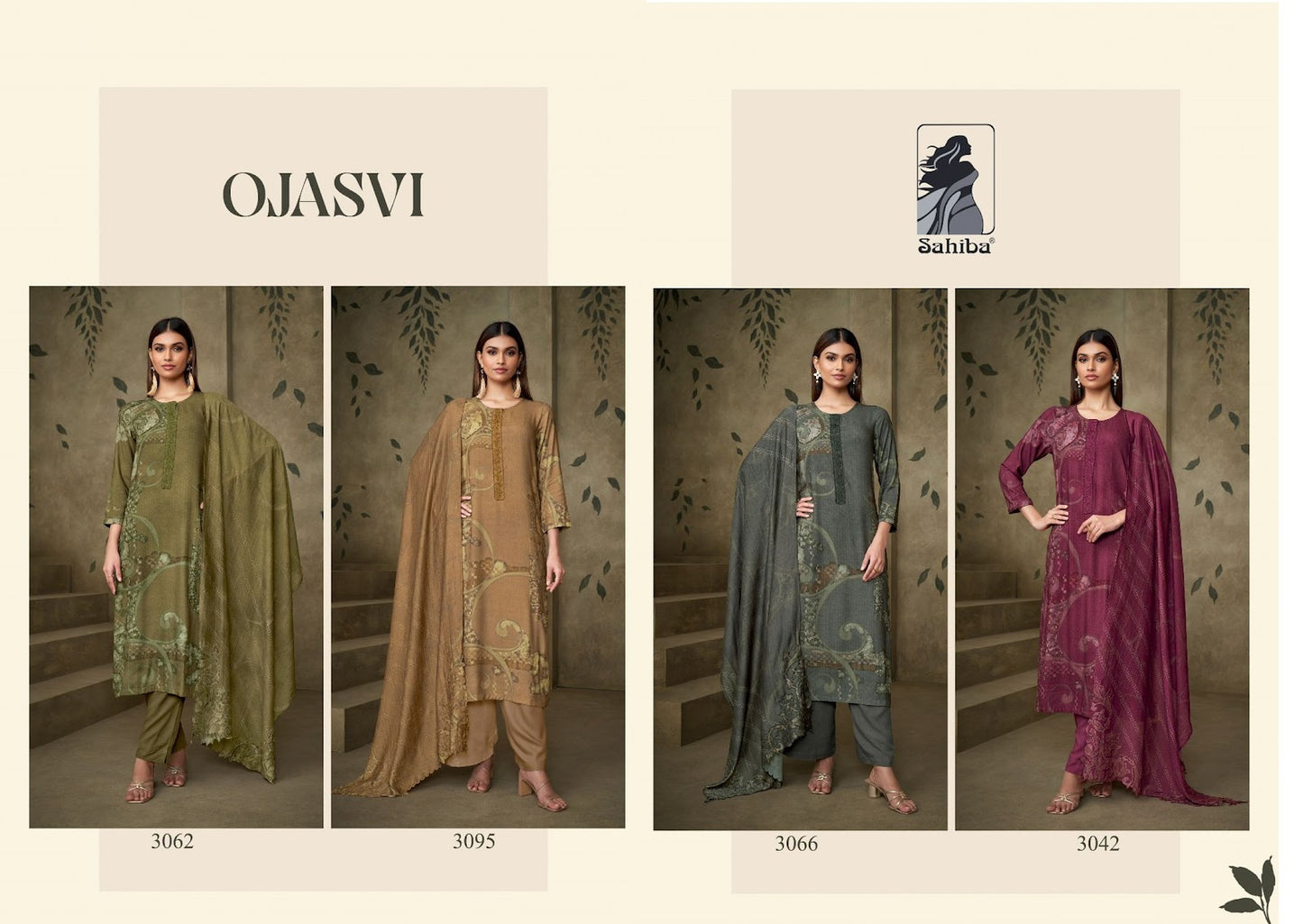 Ojasvi Sahiba Staple Twill Pashmina Suits Wholesaler Gujarat