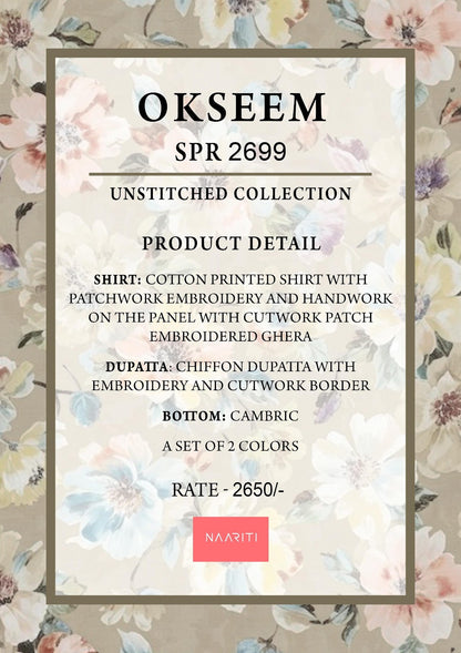 Okseem Naariti Cotton Pant Style Suits Wholesaler India