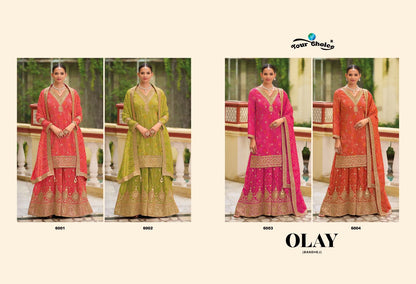 Olay Your Choice Chinon Pakistani Readymade Suits Exporter Ahmedabad