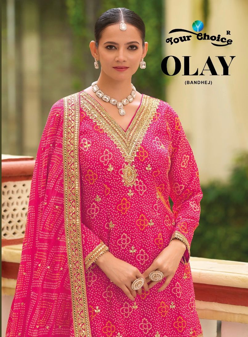 Olay Your Choice Chinon Pakistani Readymade Suits Exporter Ahmedabad