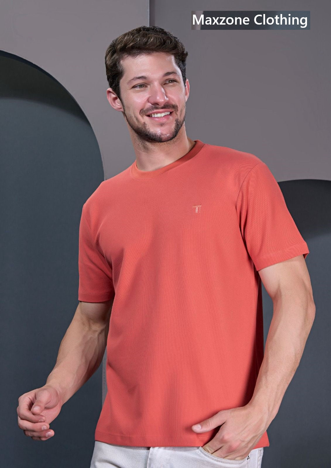 Olh G50 2533 Maxzone Clothing Honey Comb Mens Tshirts Manufacturer Gujarat