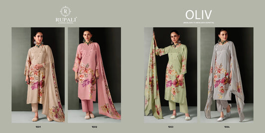 Oliv Rupali Viscose Muslin Pant Style Suits Wholesale Price
