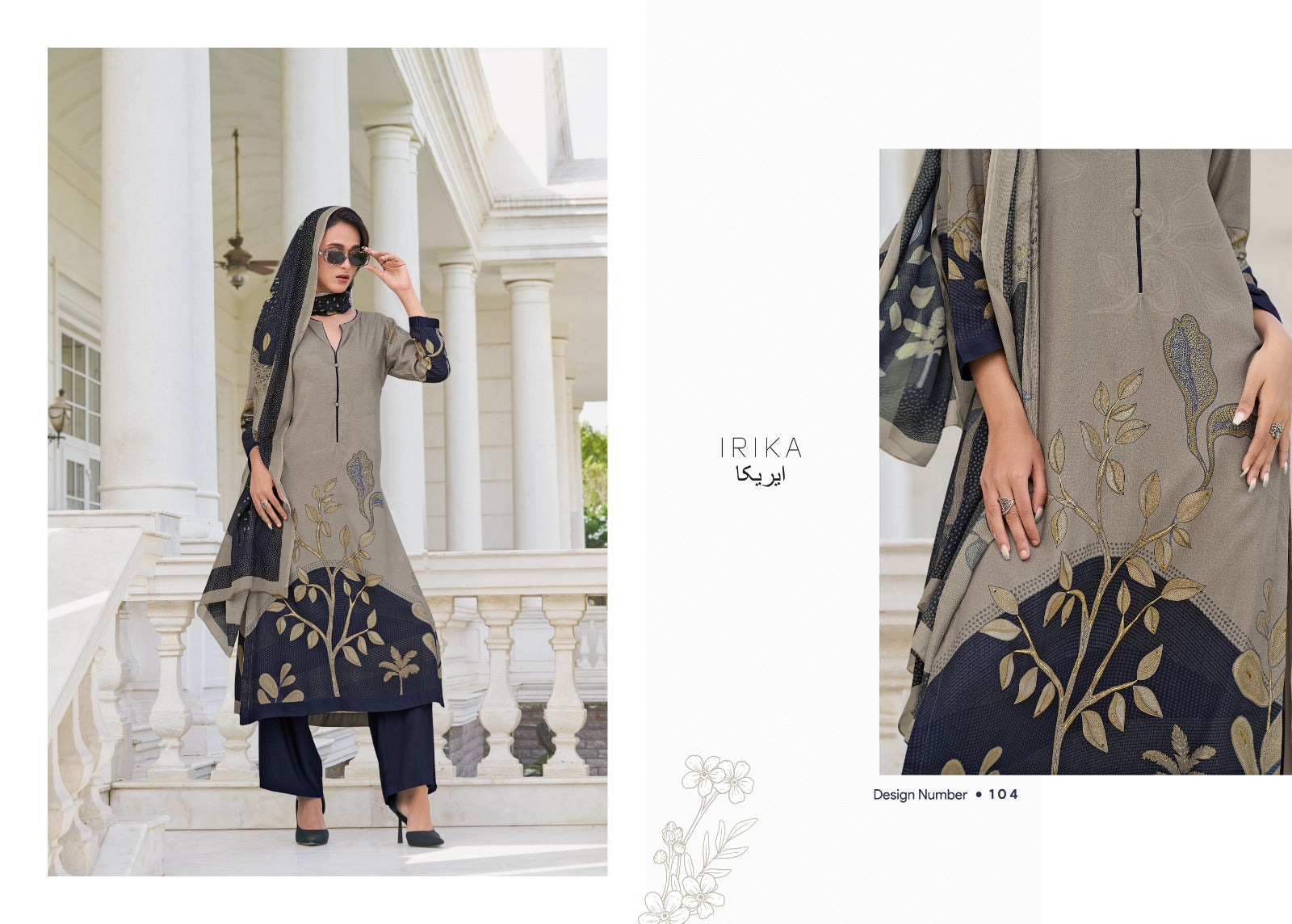 Olive Irika Pashmina Suits Manufacturer