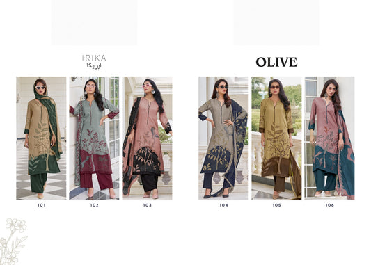 Olive Irika Pashmina Suits Manufacturer