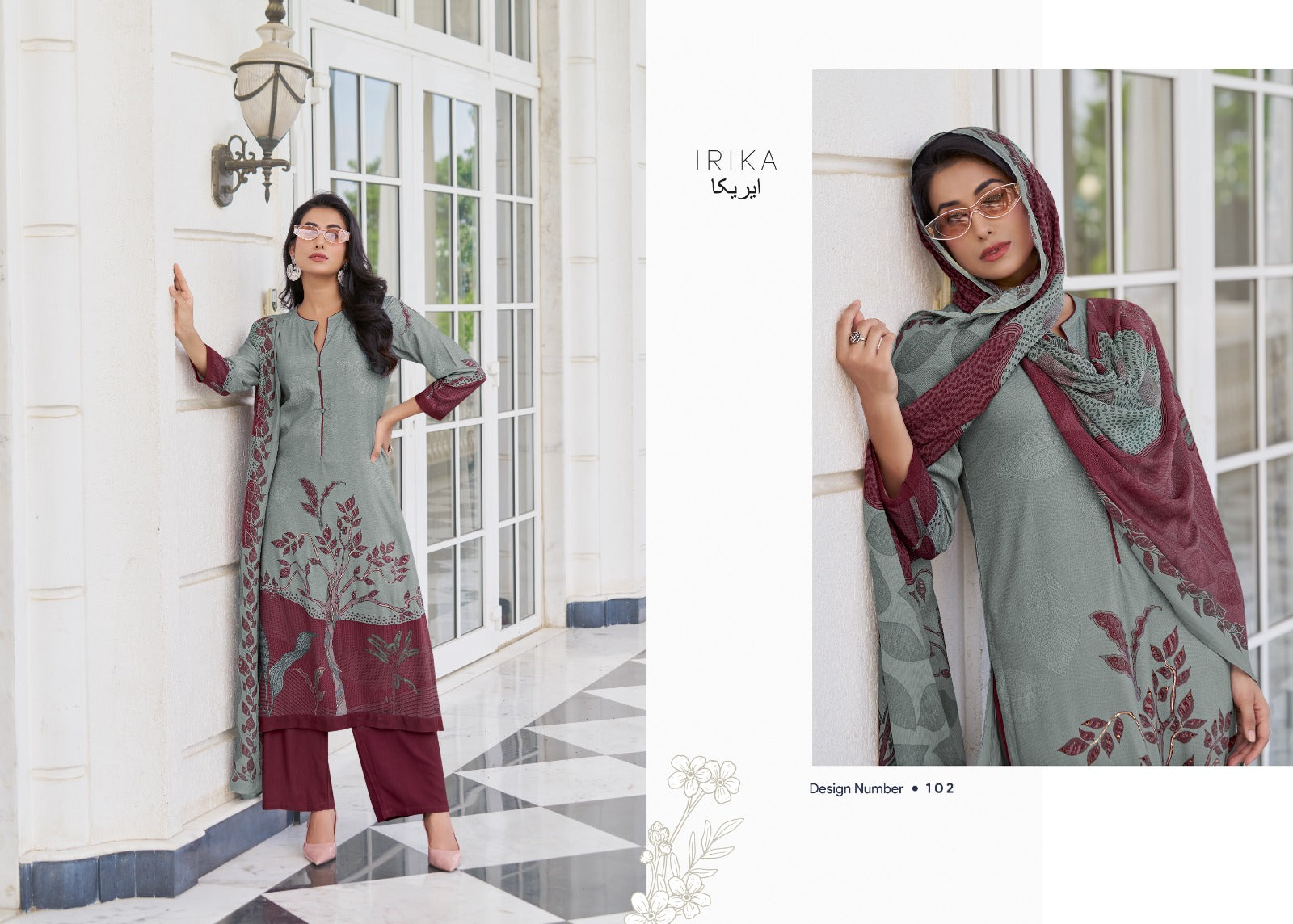 Olive Irika Pashmina Suits Manufacturer