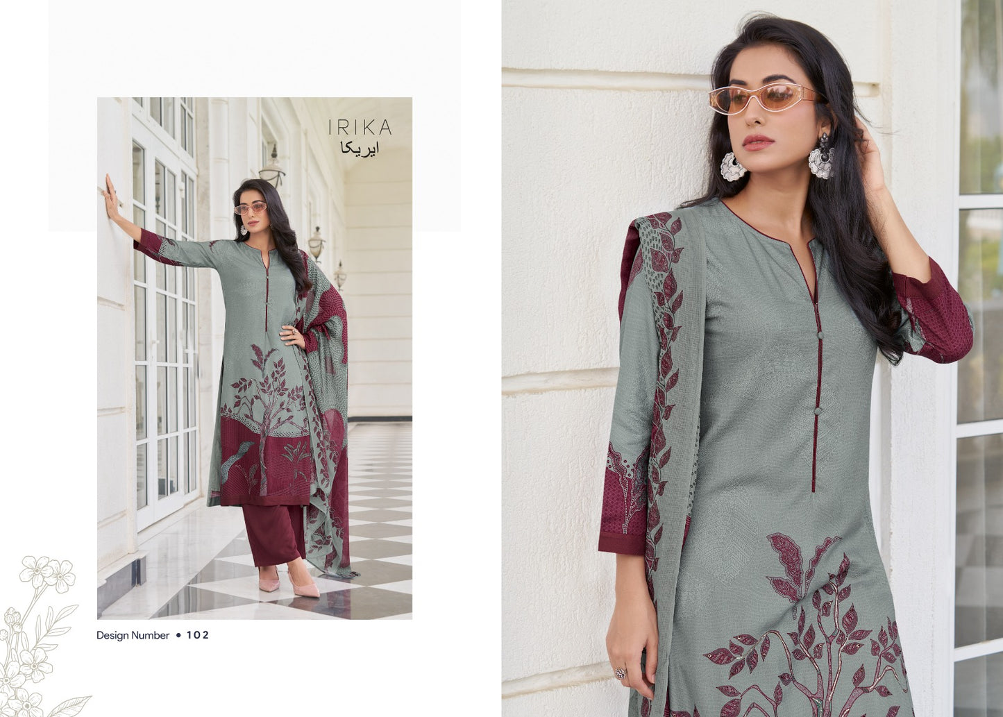 Olive Irika Pashmina Suits Manufacturer