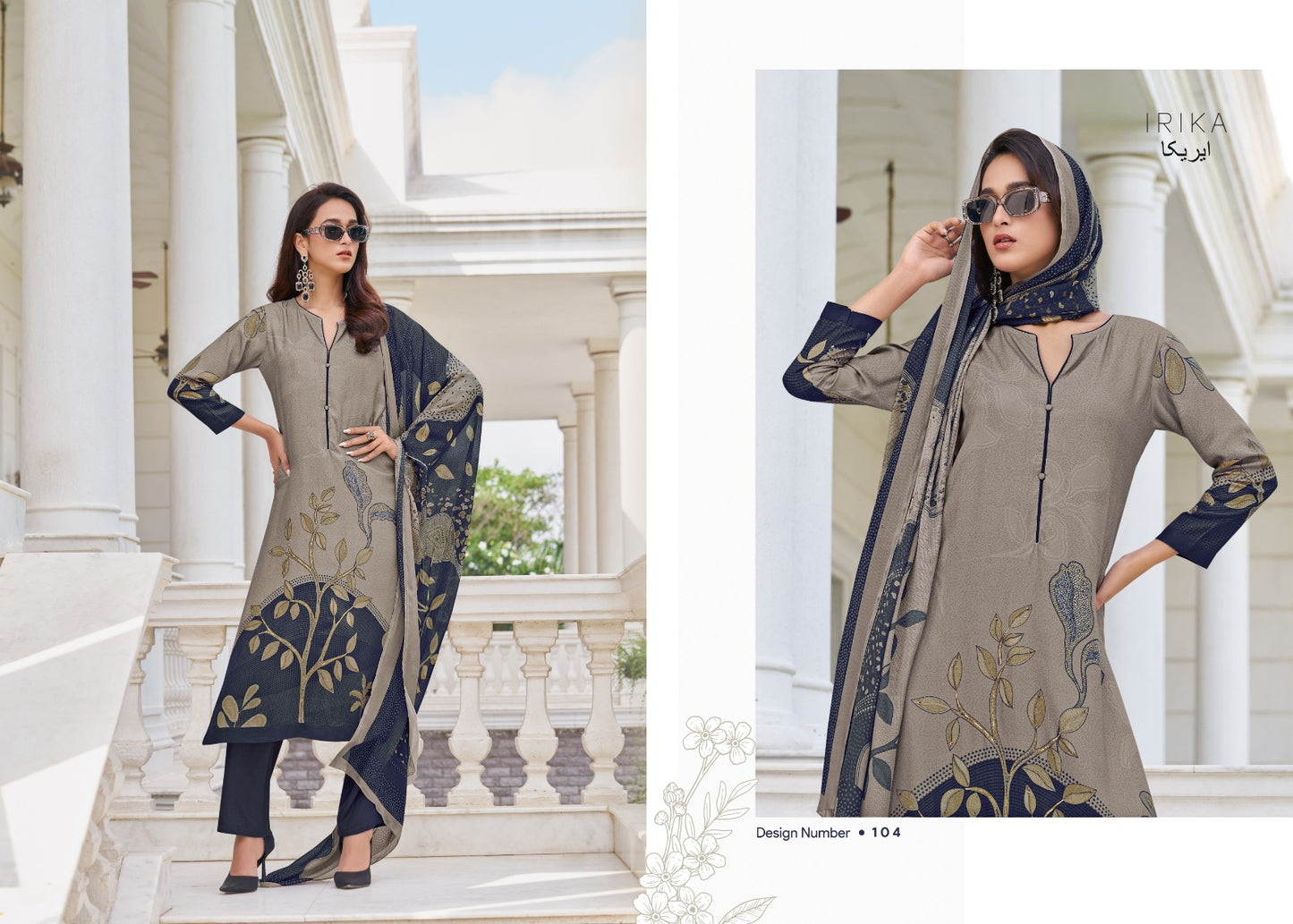 Olive Irika Pashmina Suits Manufacturer