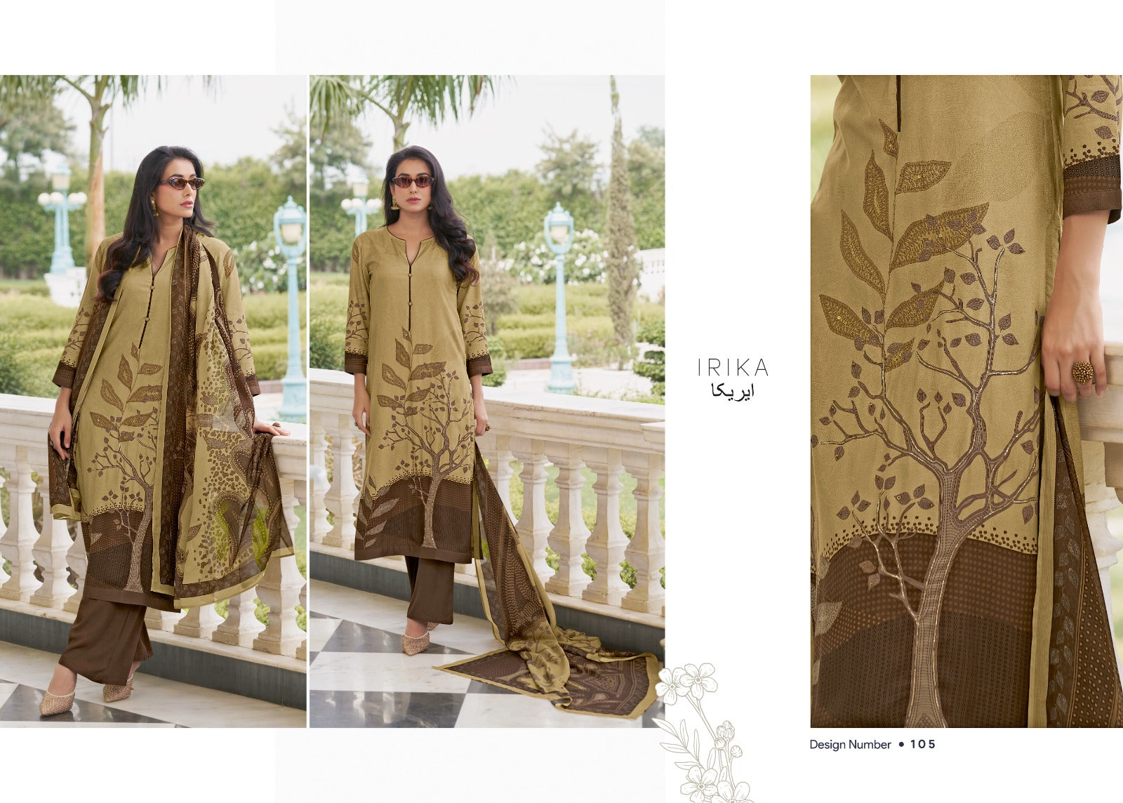 Olive Irika Pashmina Suits Manufacturer