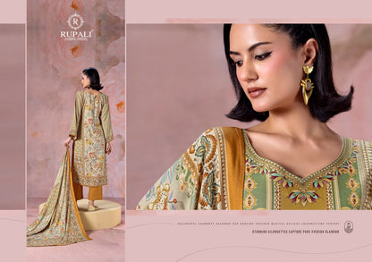 Olive Rupali Viscose Pashmina Suits Wholesale