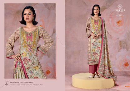 Olive Rupali Viscose Pashmina Suits Wholesale