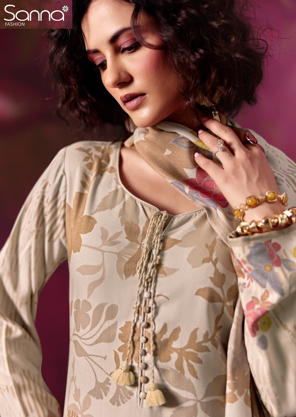 Olive Sanna Fashion Viscose Pashmina Suits Manufacturer Gujarat