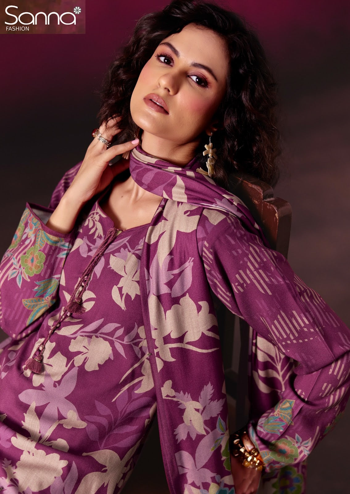 Olive Sanna Fashion Viscose Pashmina Suits Manufacturer Gujarat