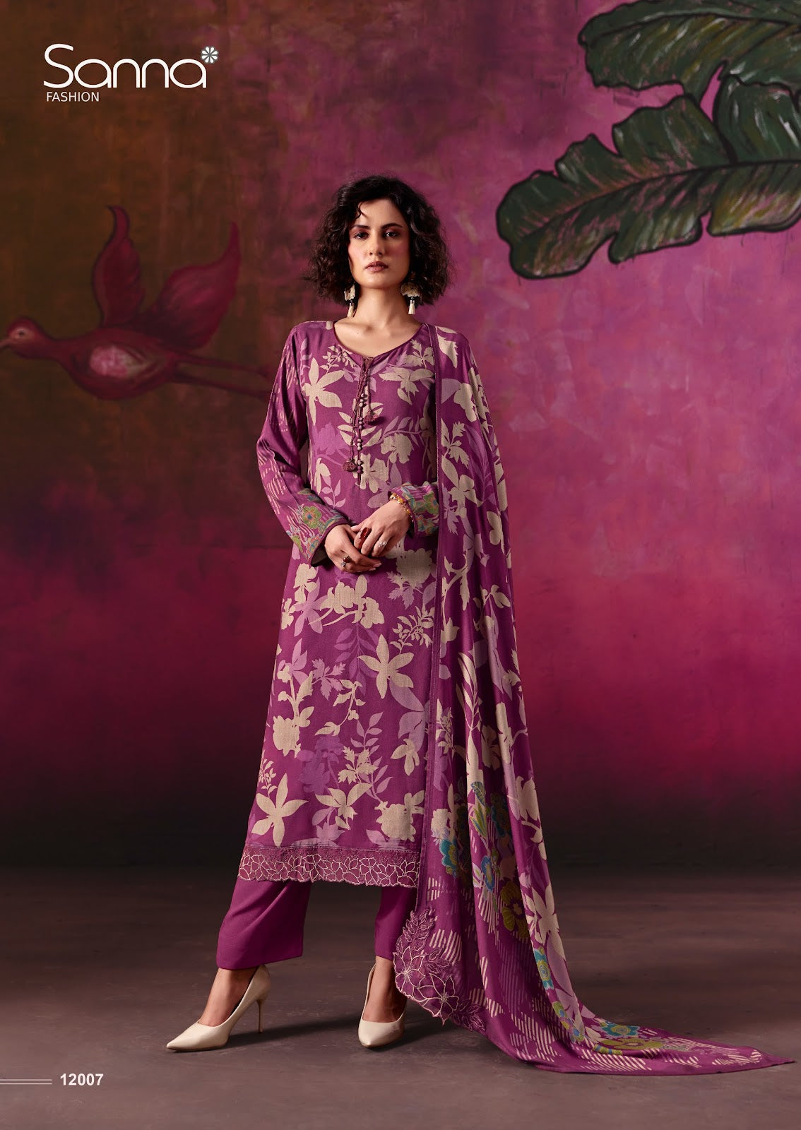 Olive Sanna Fashion Viscose Pashmina Suits Manufacturer Gujarat