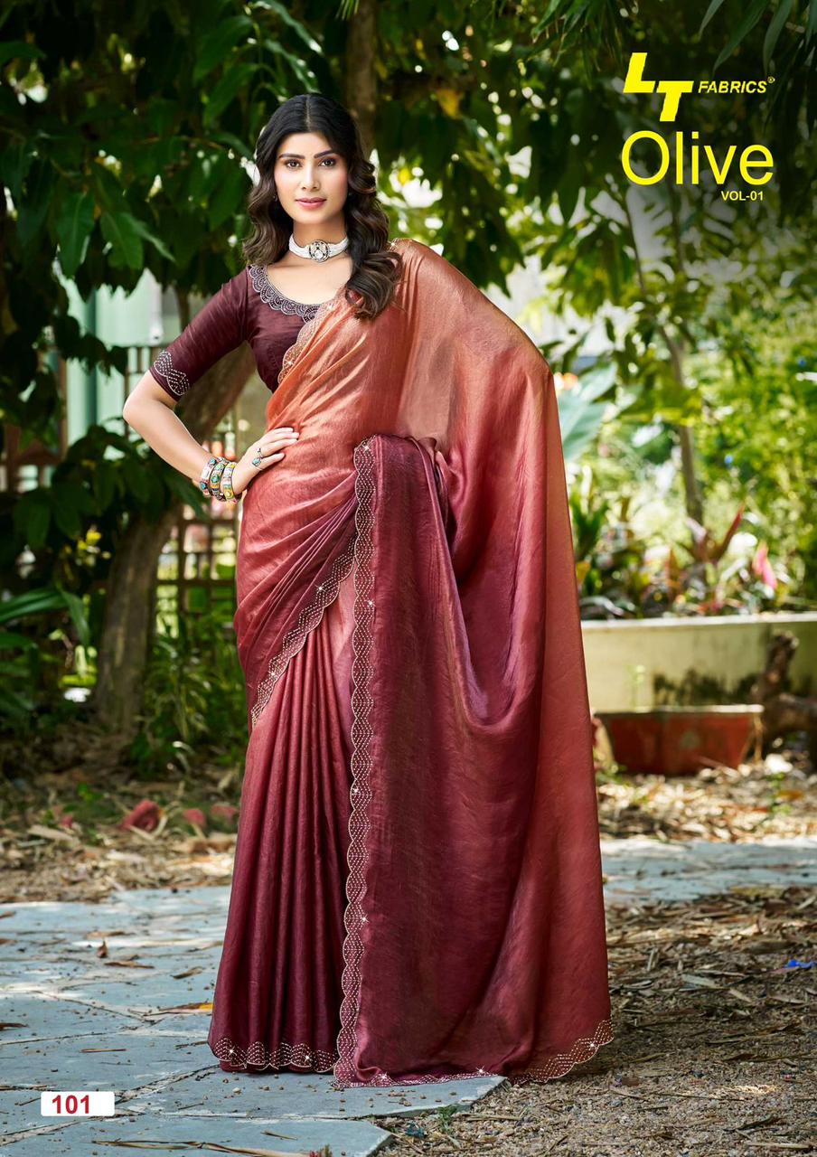 Olive Vol 1 Lt Fabrics Silk Sarees Supplier Gujarat