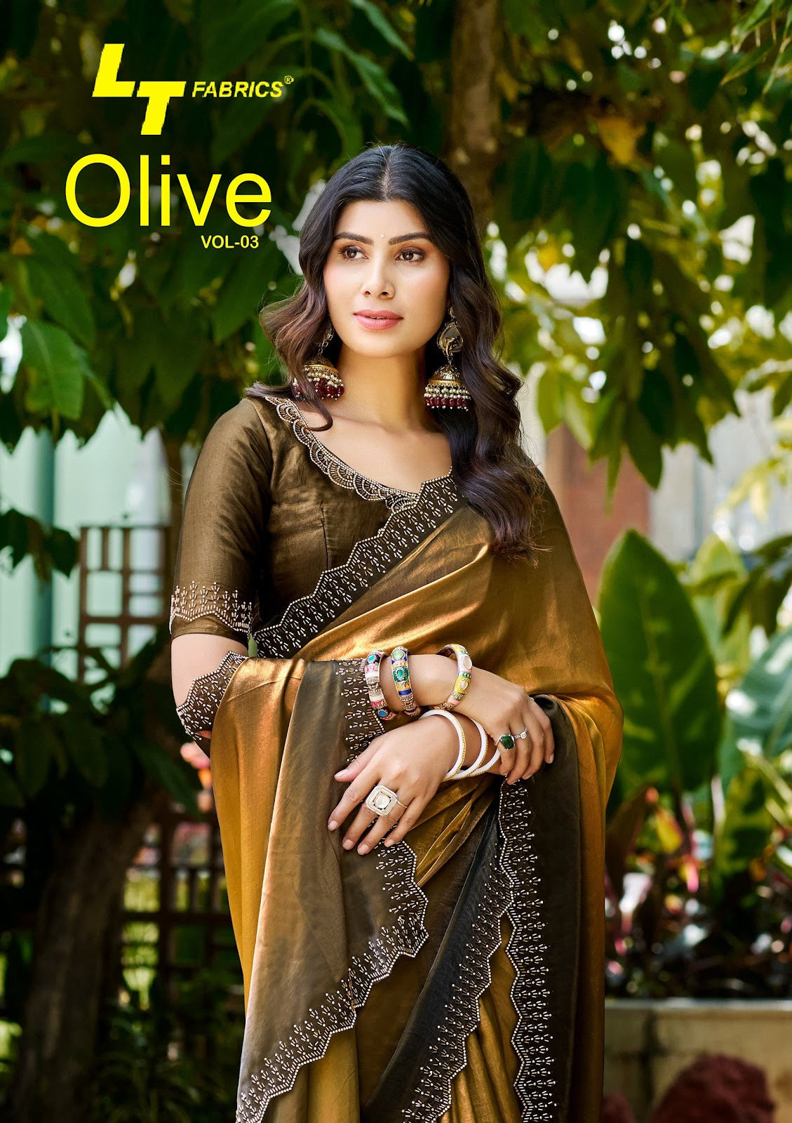 Olive Vol 3 Lt Fabrics Silk Sarees Wholesaler Gujarat