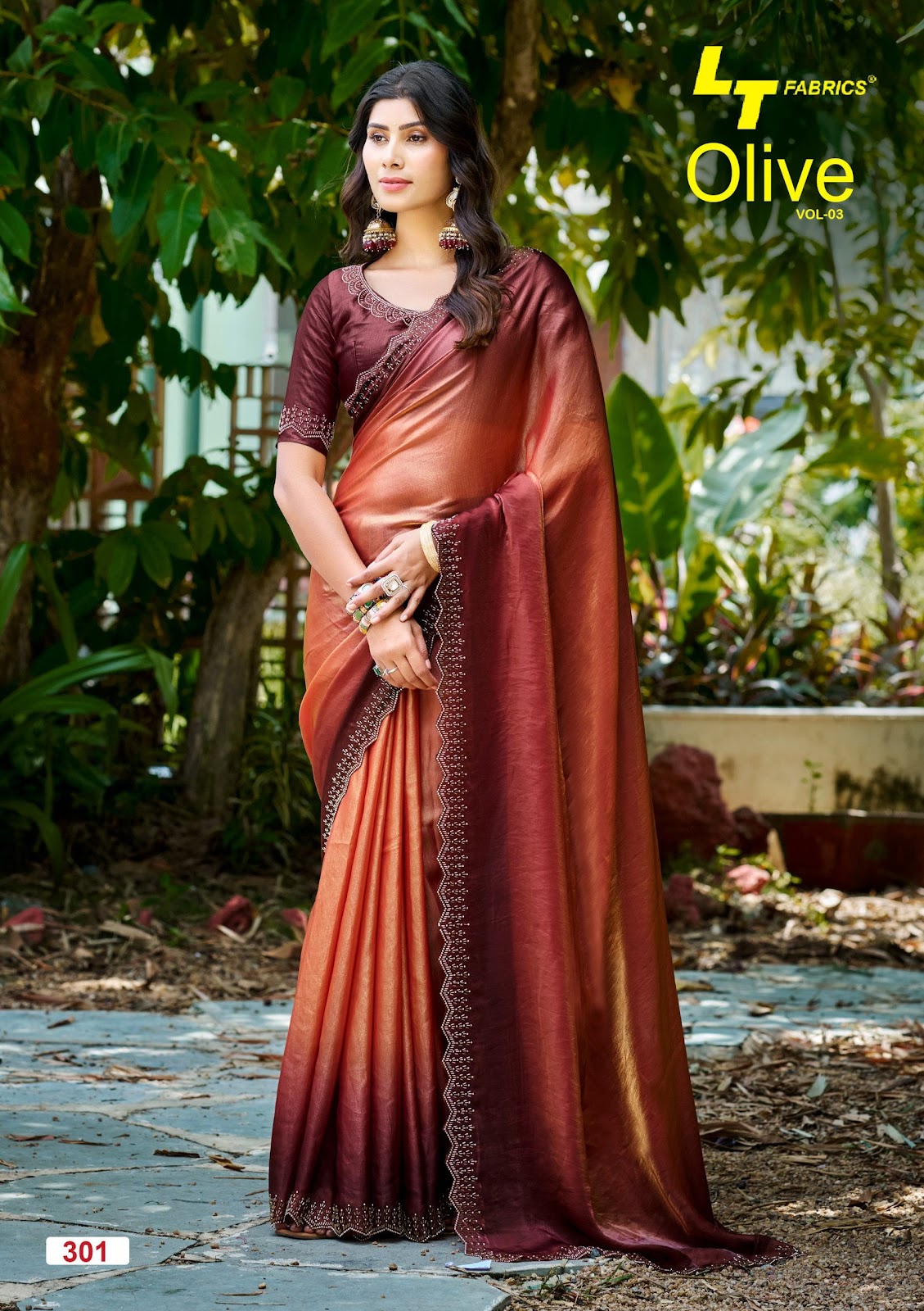 Olive Vol 3 Lt Fabrics Silk Sarees Wholesaler Gujarat