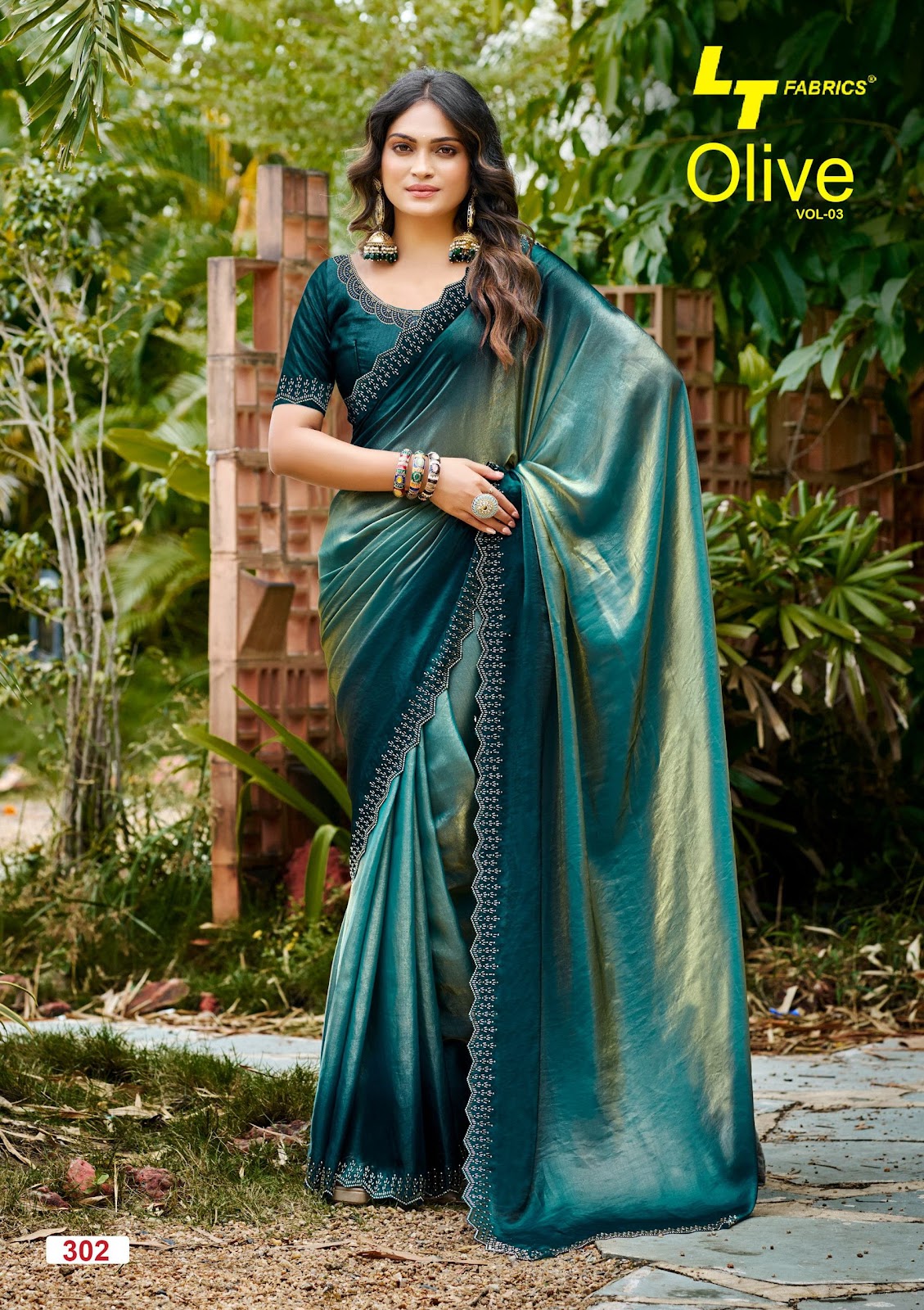 Olive Vol 3 Lt Fabrics Silk Sarees Wholesaler Gujarat
