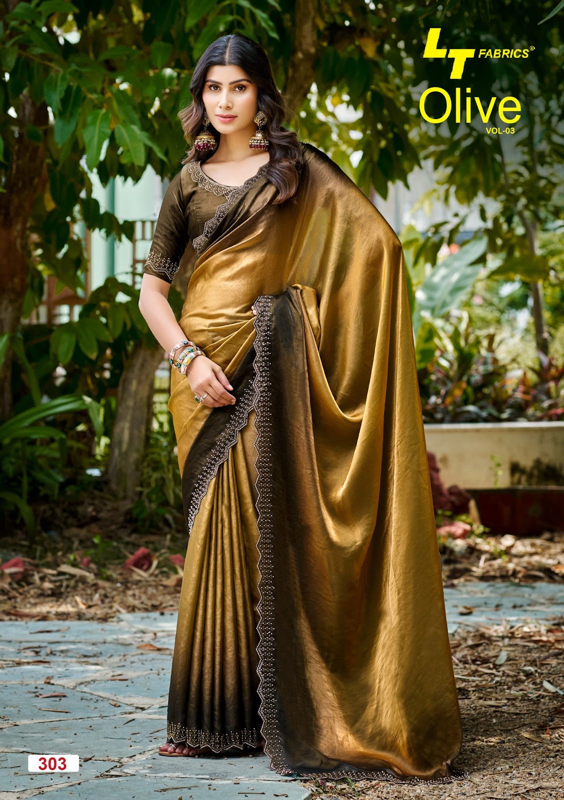 Olive Vol 3 Lt Fabrics Silk Sarees Wholesaler Gujarat