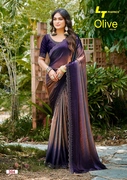 Olive Vol 3 Lt Fabrics Silk Sarees Wholesaler Gujarat