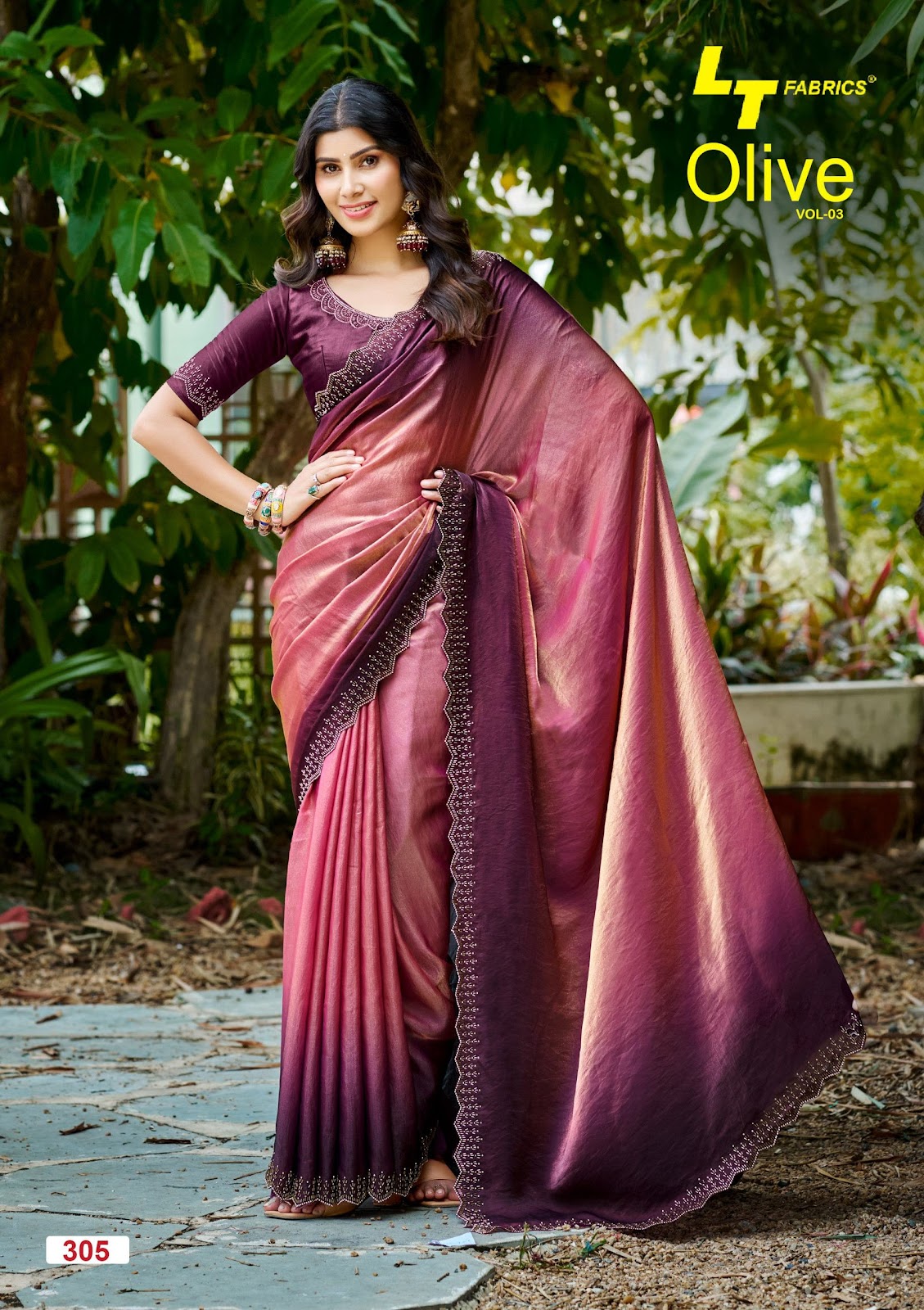 Olive Vol 3 Lt Fabrics Silk Sarees Wholesaler Gujarat