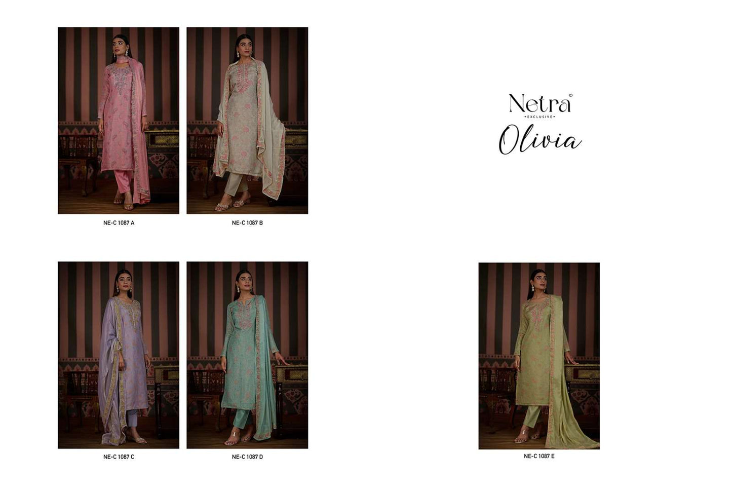 Olivia Netra Premium Viscose Pant Style Suits Wholesaler