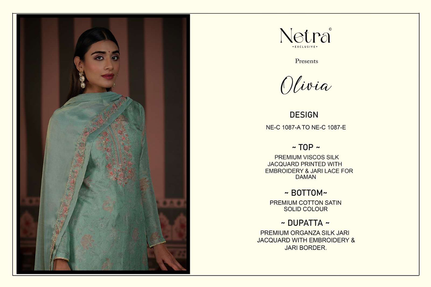 Olivia Netra Premium Viscose Pant Style Suits Wholesaler