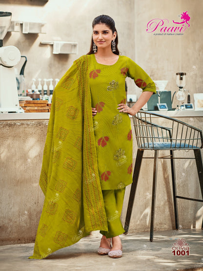 Olivia Paavi Readymade Cotton Pant Suits Wholesale