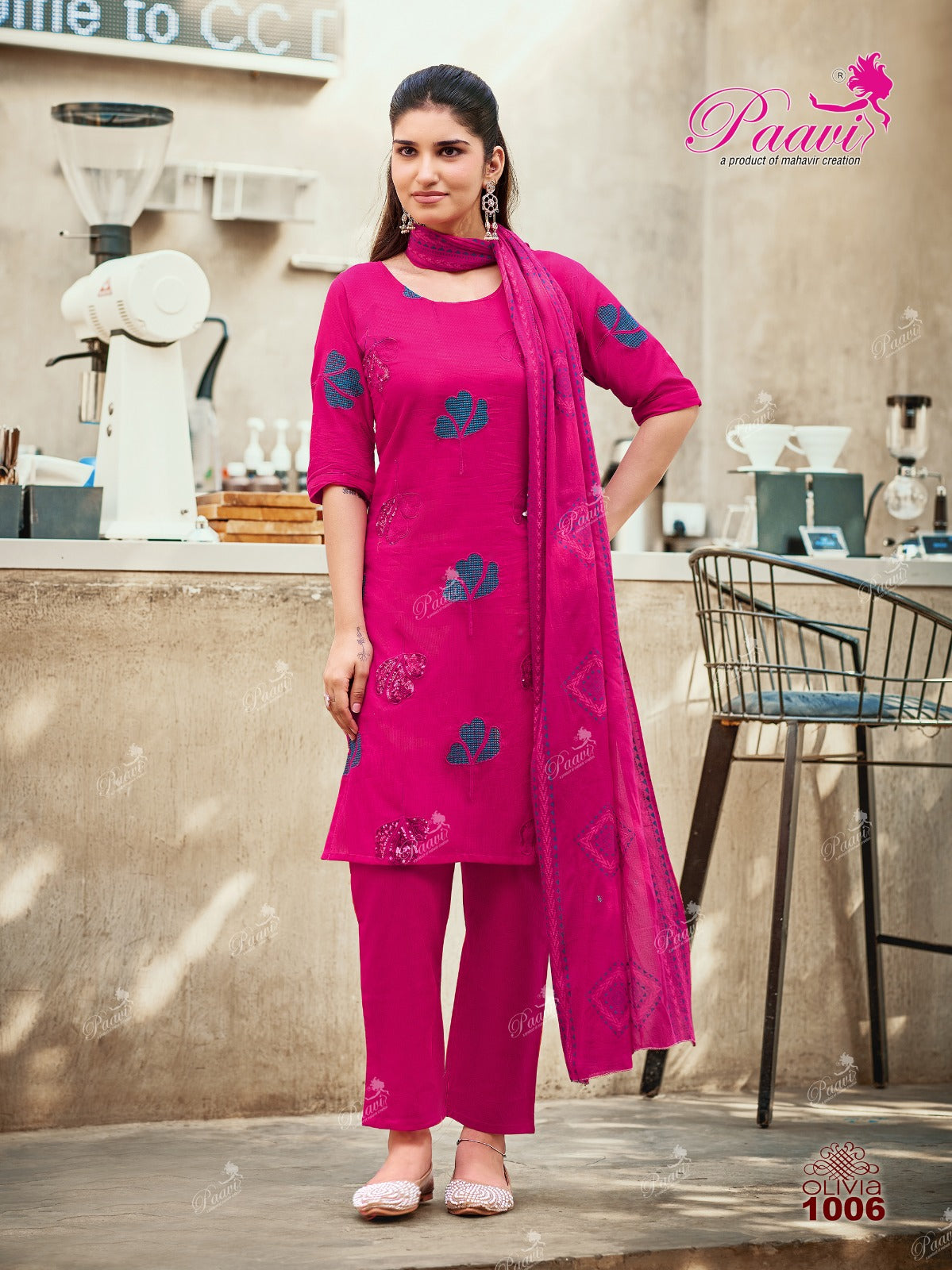 Olivia Paavi Readymade Cotton Pant Suits Wholesale