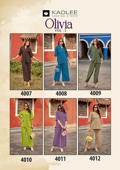 Olivia Vol 2 Kadlee Rayon Co Ord Set Wholesale Price