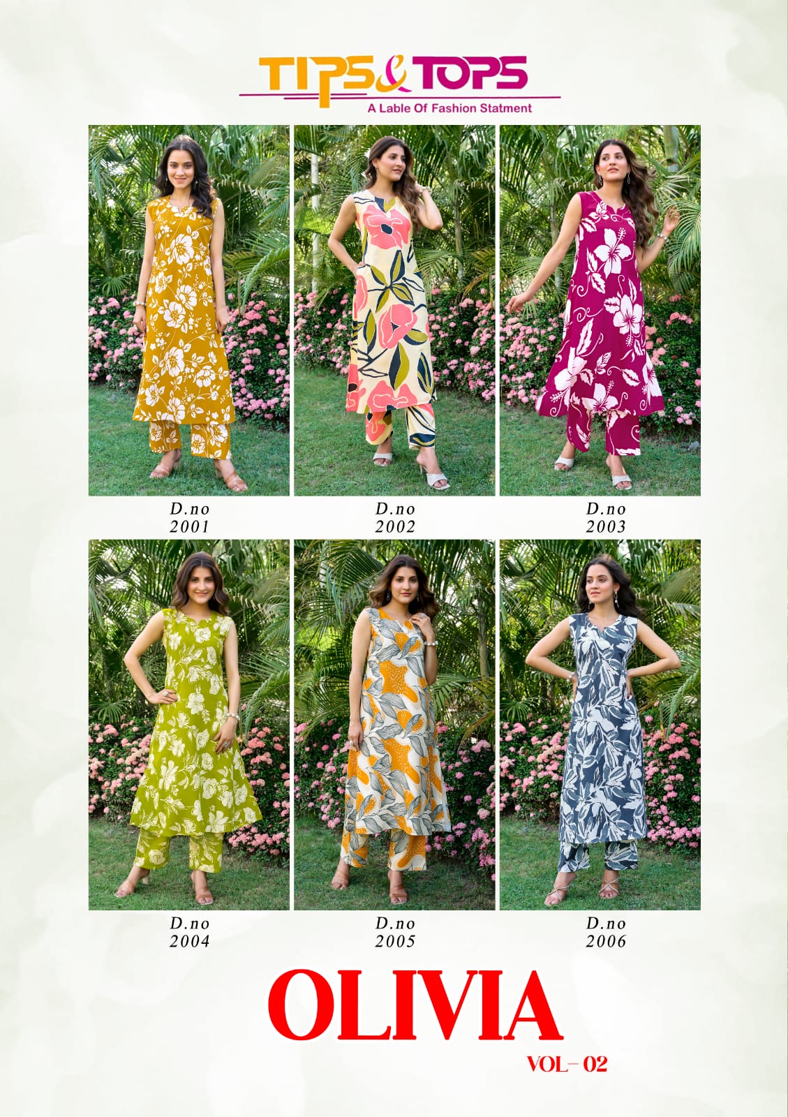 Olivia Vol 2 Tips Tops Reyon Co Ord Set Exporter