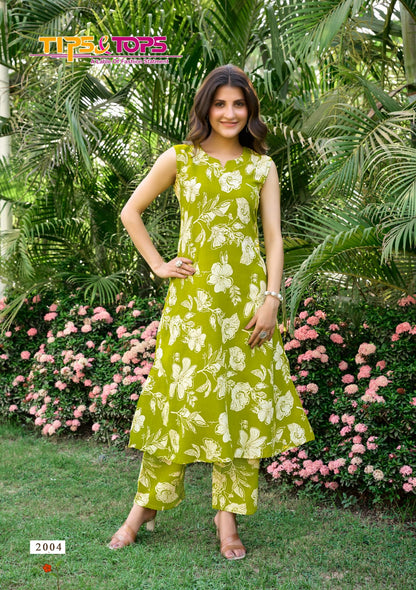 Olivia Vol 2 Tips Tops Reyon Co Ord Set Exporter