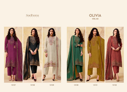 Olivia Vol 3 Sadhana Viscose Pashmina Suits Wholesale Rate