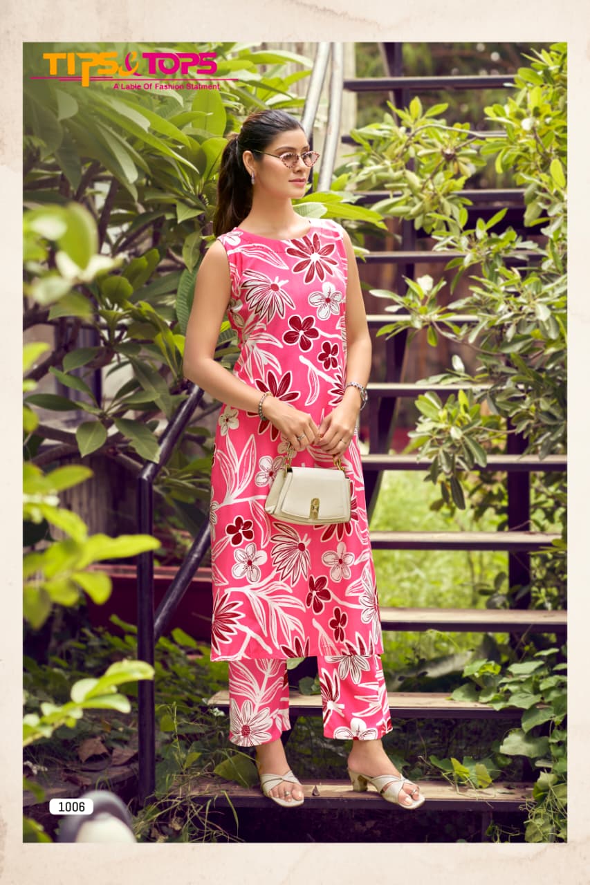 Olivia Vol 3 Tips Tops Reyon Co Ord Set Supplier India