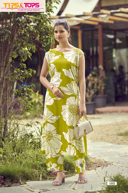 Olivia Vol 3 Tips Tops Reyon Co Ord Set Supplier India