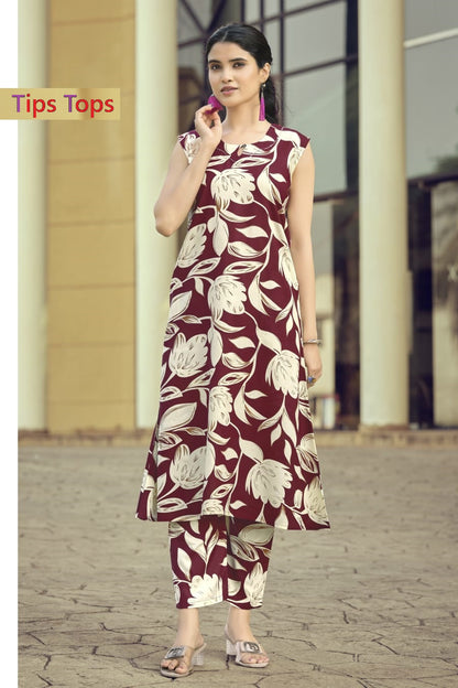 Olivia Vol 4 Tips Tops Reyon Co Ord Set Wholesale Price