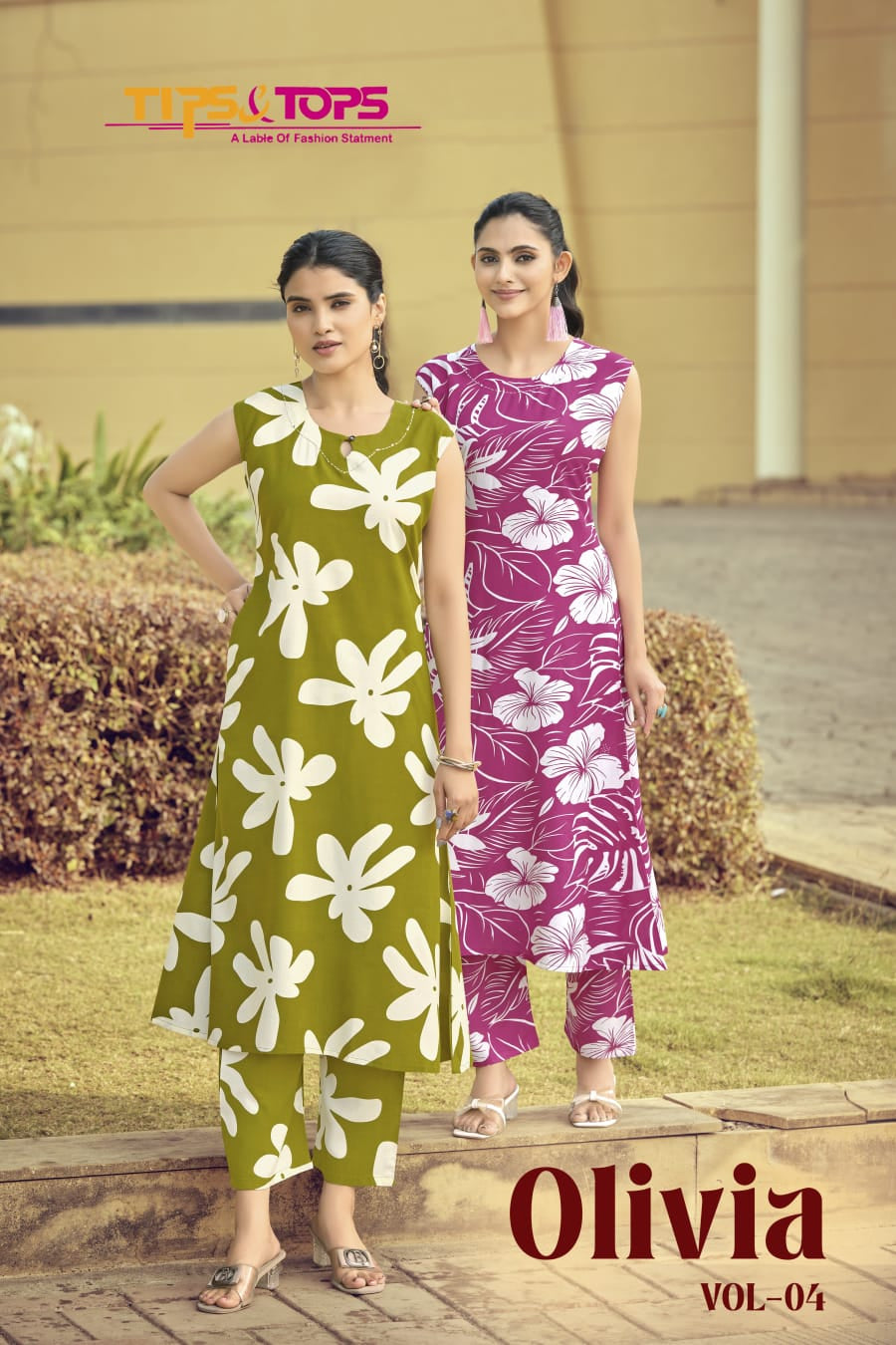 Olivia Vol 4 Tips Tops Reyon Co Ord Set Wholesale Price
