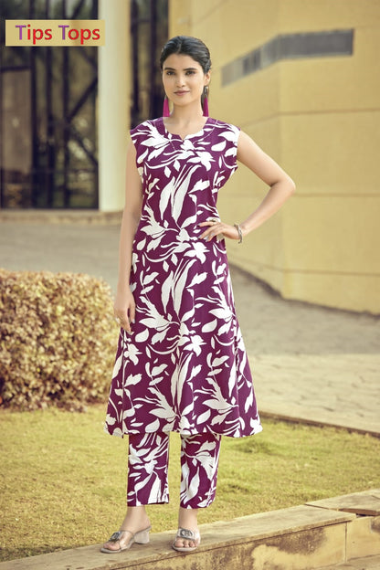 Olivia Vol 4 Tips Tops Reyon Co Ord Set Wholesale Price
