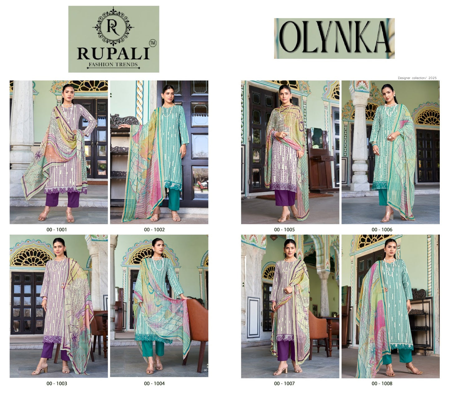 Olynka Rupali Jaam Satin Pant Style Suits Wholesaler