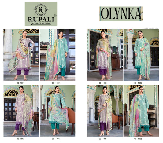 Olynka Rupali Jaam Satin Pant Style Suits Wholesaler