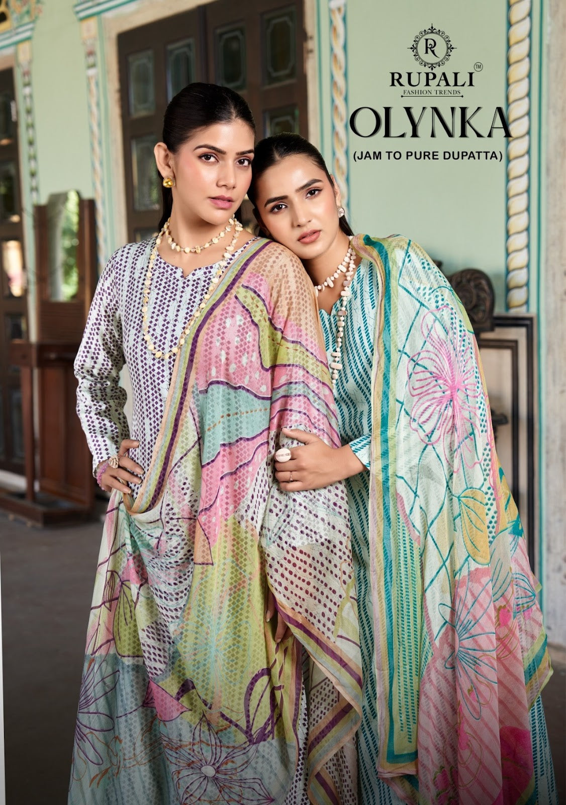 Olynka Rupali Jaam Satin Pant Style Suits Wholesaler