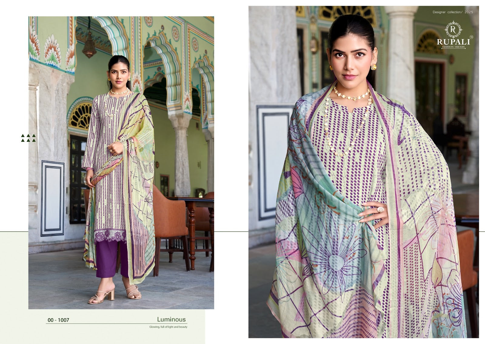 Olynka Rupali Jaam Satin Pant Style Suits Wholesaler