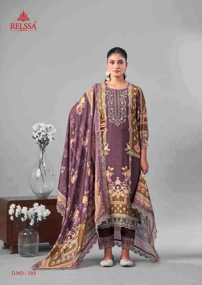 Omber Vol 1 Relssa Fabrics Giza Satin Pakistani Salwar Suits Wholesaler India