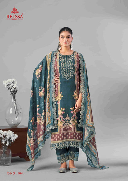 Omber Vol 1 Relssa Fabrics Giza Satin Pakistani Salwar Suits Wholesaler India
