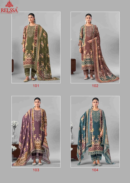 Omber Vol 1 Relssa Fabrics Giza Satin Pakistani Salwar Suits Wholesaler India